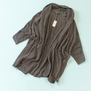 NEW Express Black White Open Front Chunky Batwing Cardigan Sweater Size XSmall